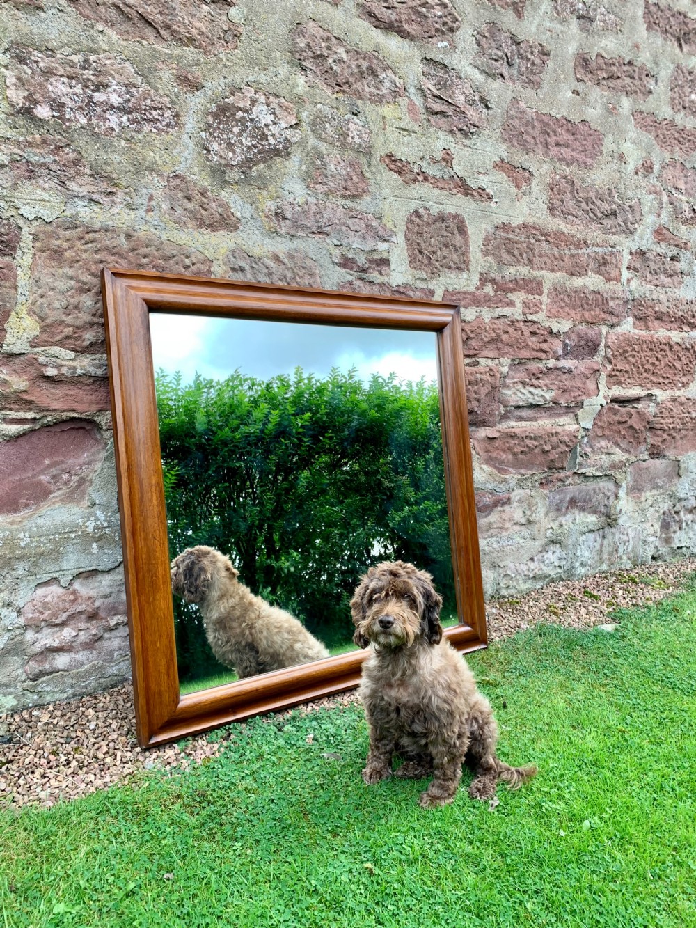 Large oak framed mirror  View V