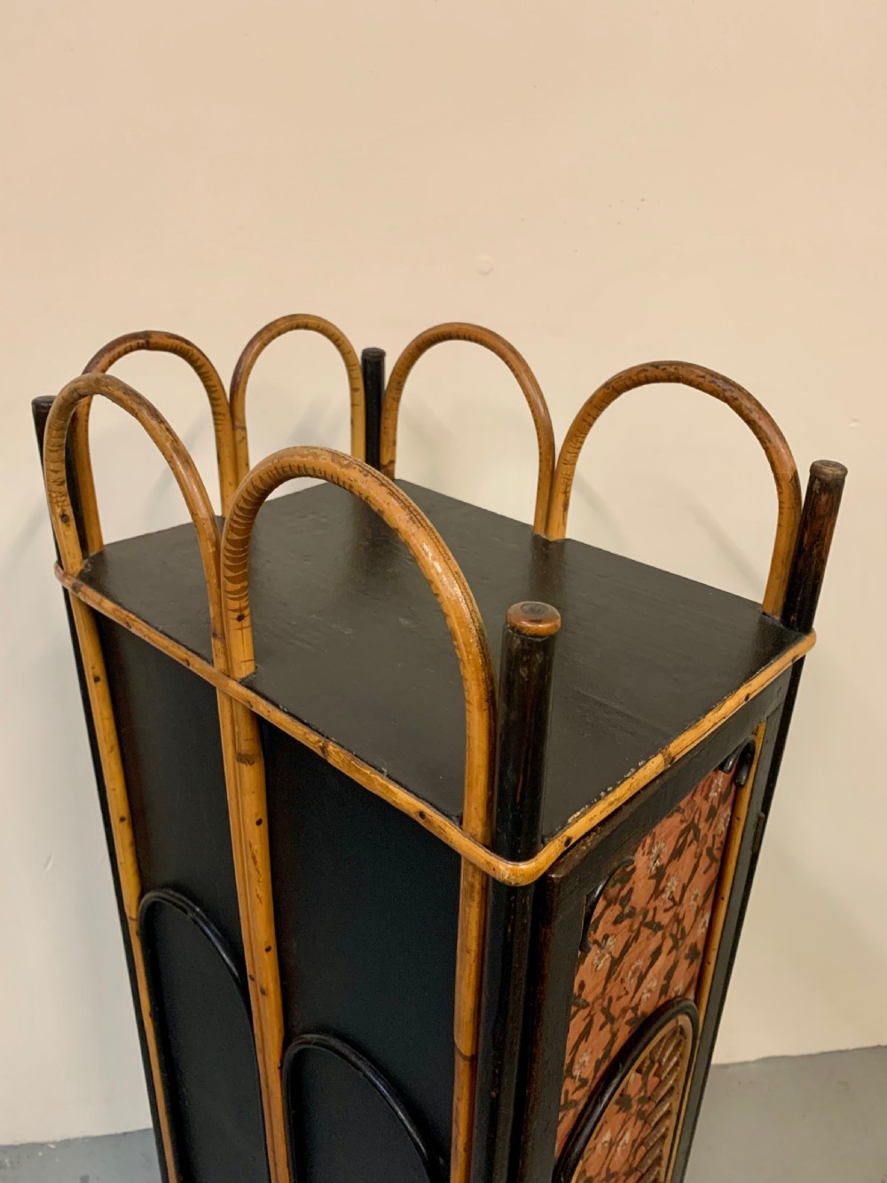 Unusual useful bentwood cane cabinet  View II