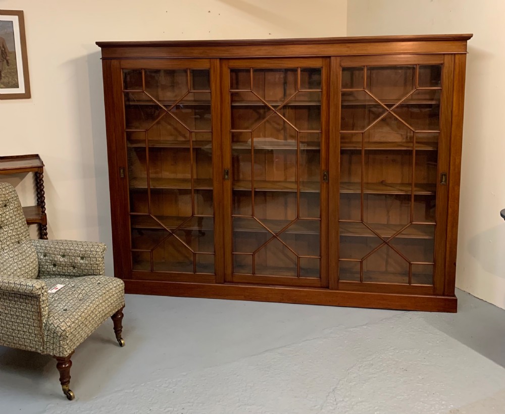 Excellent large mahogany glazed bookcase  View II