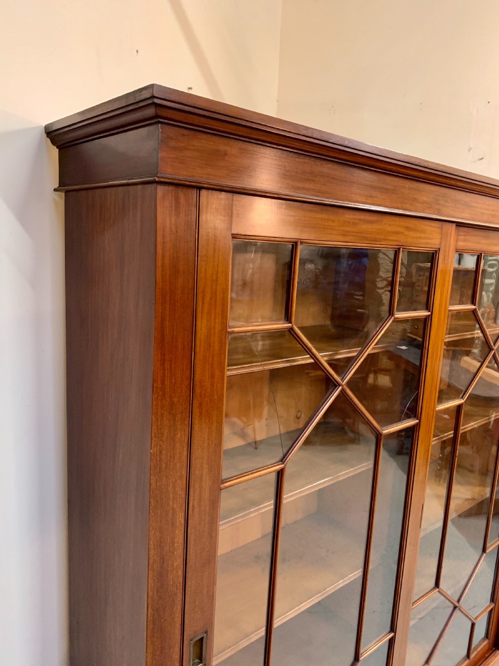 Excellent large mahogany glazed bookcase  View III