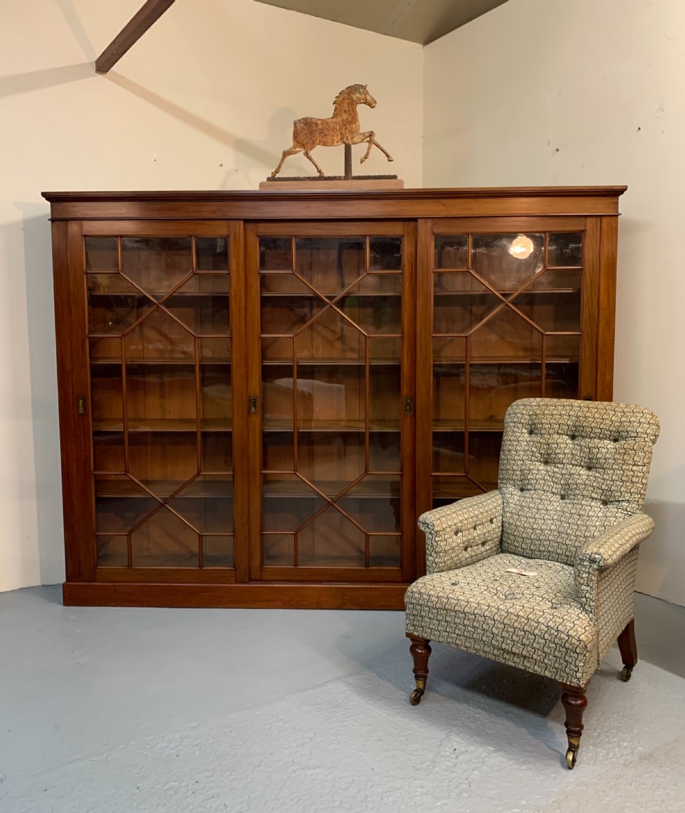Excellent large mahogany glazed bookcase  View XII