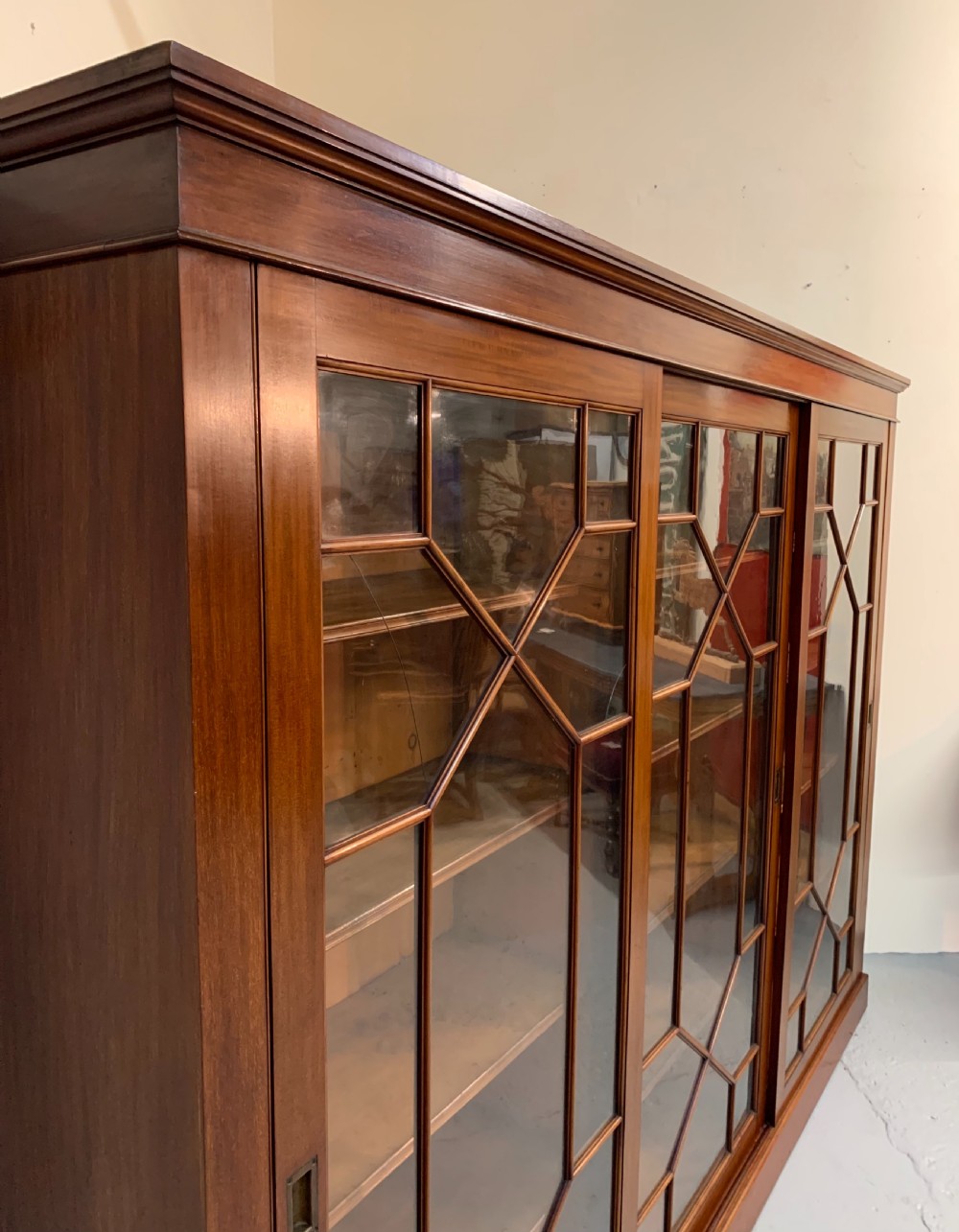 Excellent large mahogany glazed bookcase  View XV