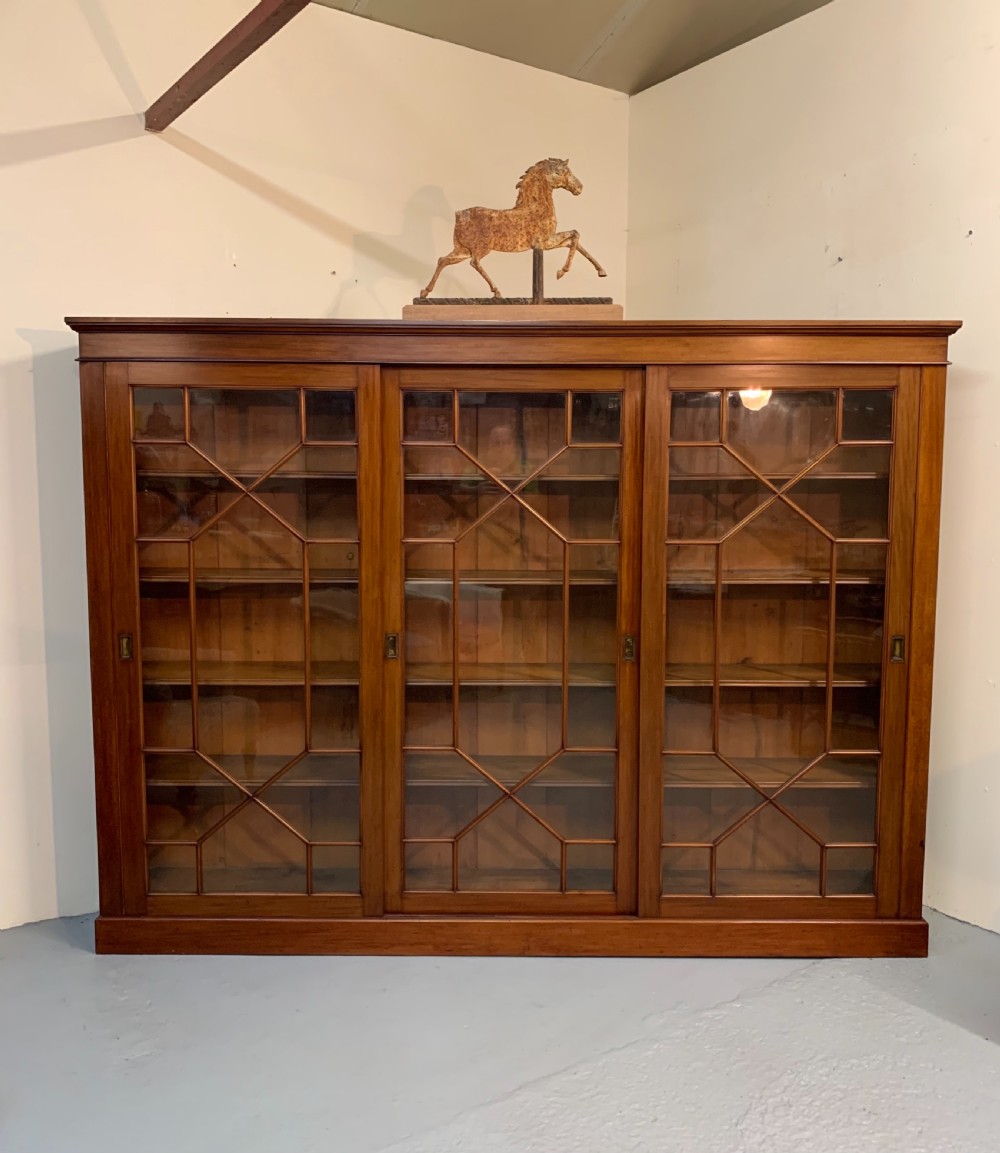 Excellent large mahogany glazed bookcase  View XX