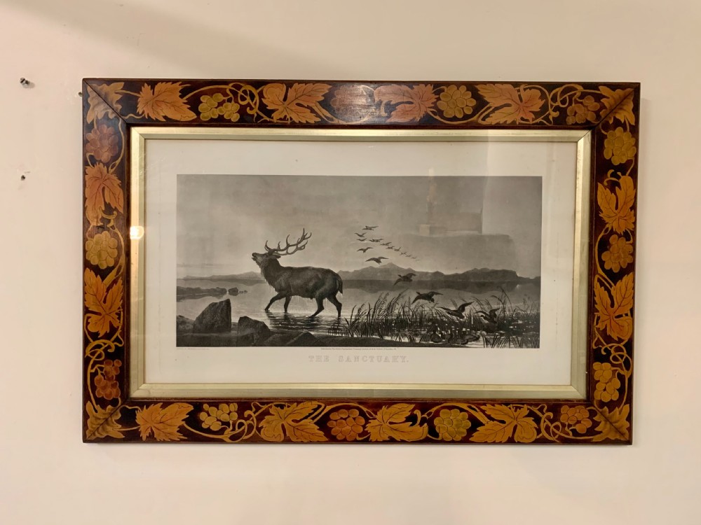 Scottish etching in decorative frame 