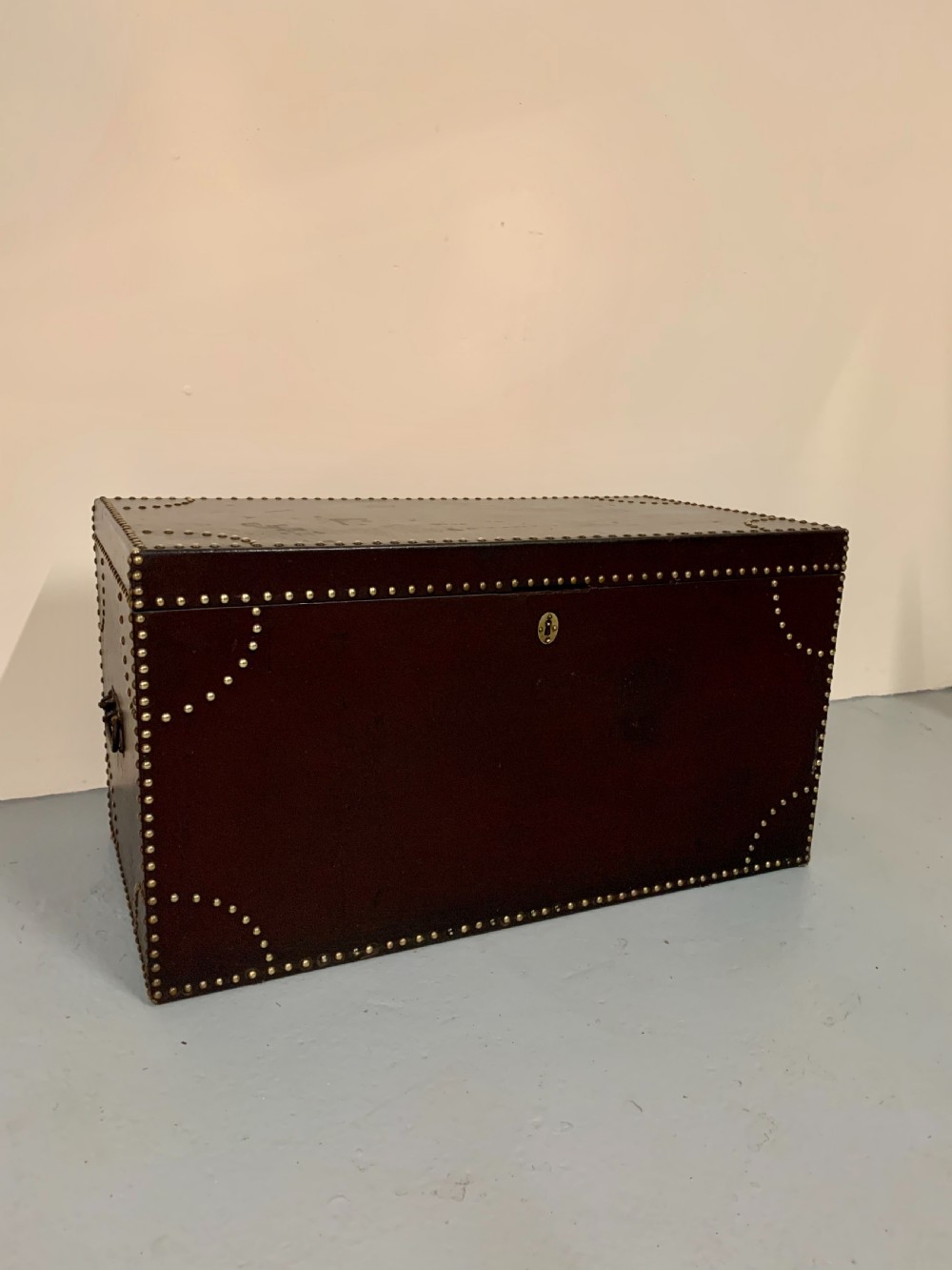 Large Scottish leather covered kist