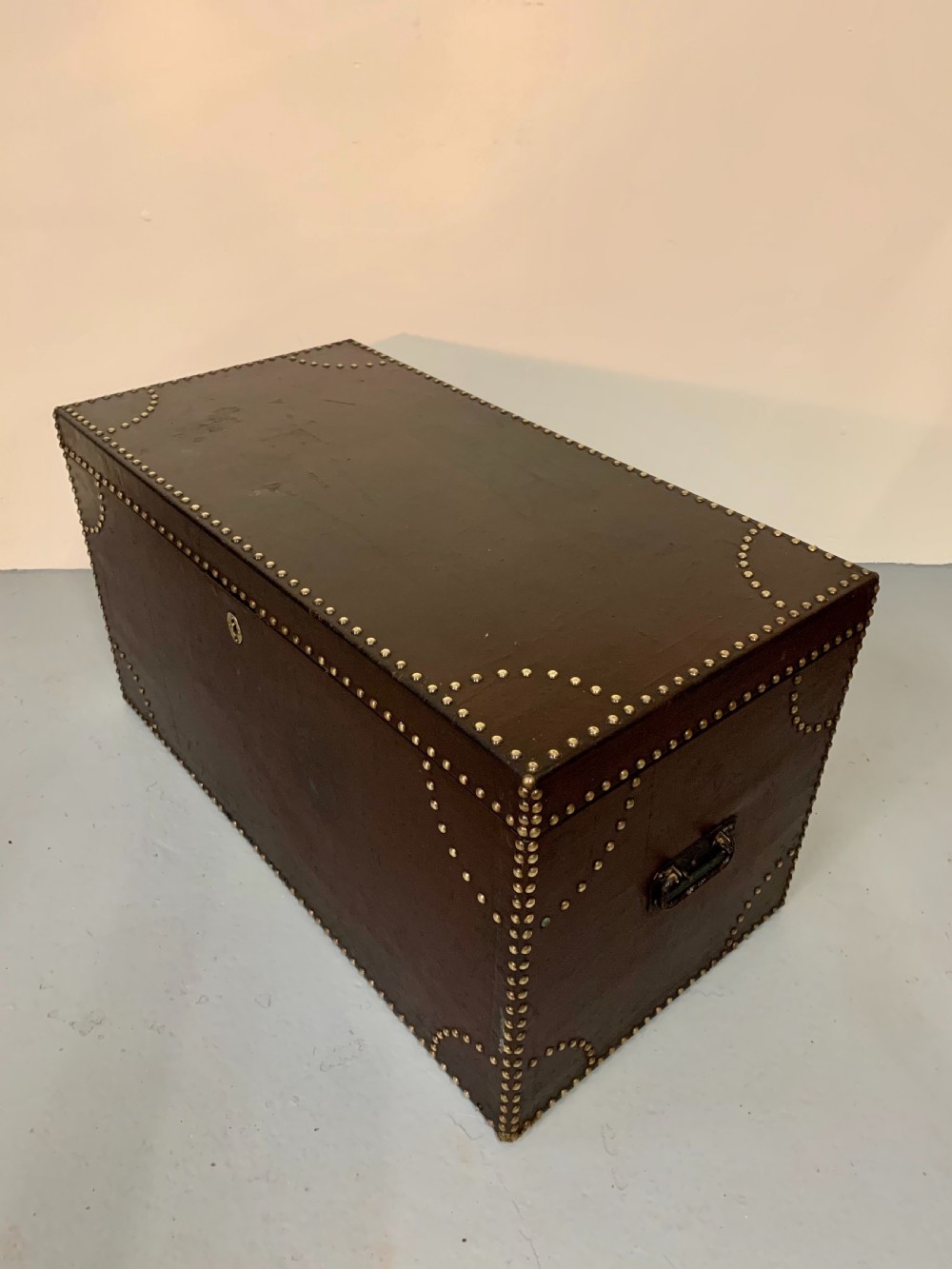 Large Scottish leather covered kist View IX