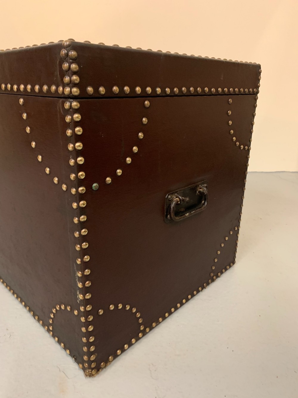 Large Scottish leather covered kist View X