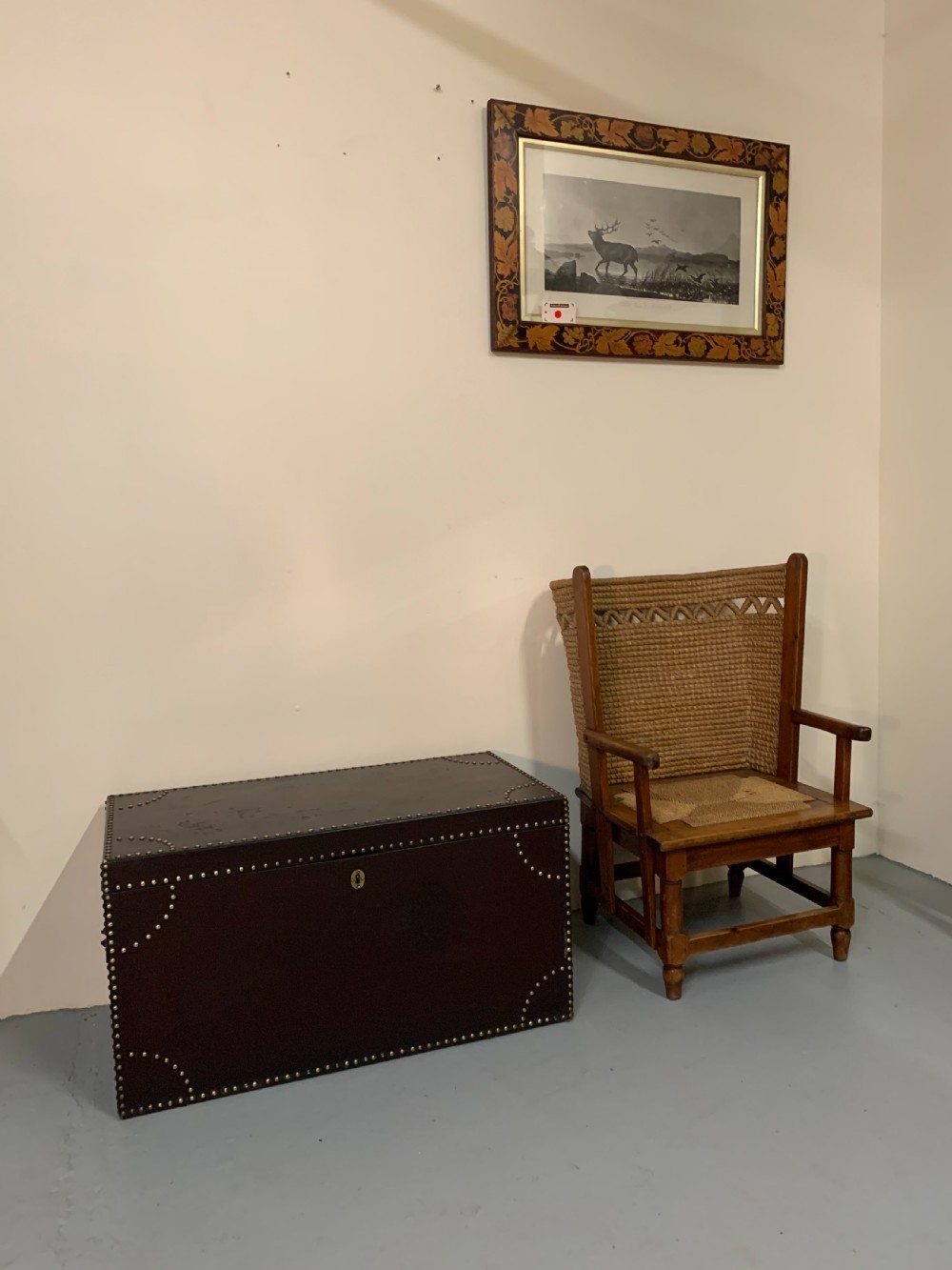 Large Scottish leather covered kist View XIV