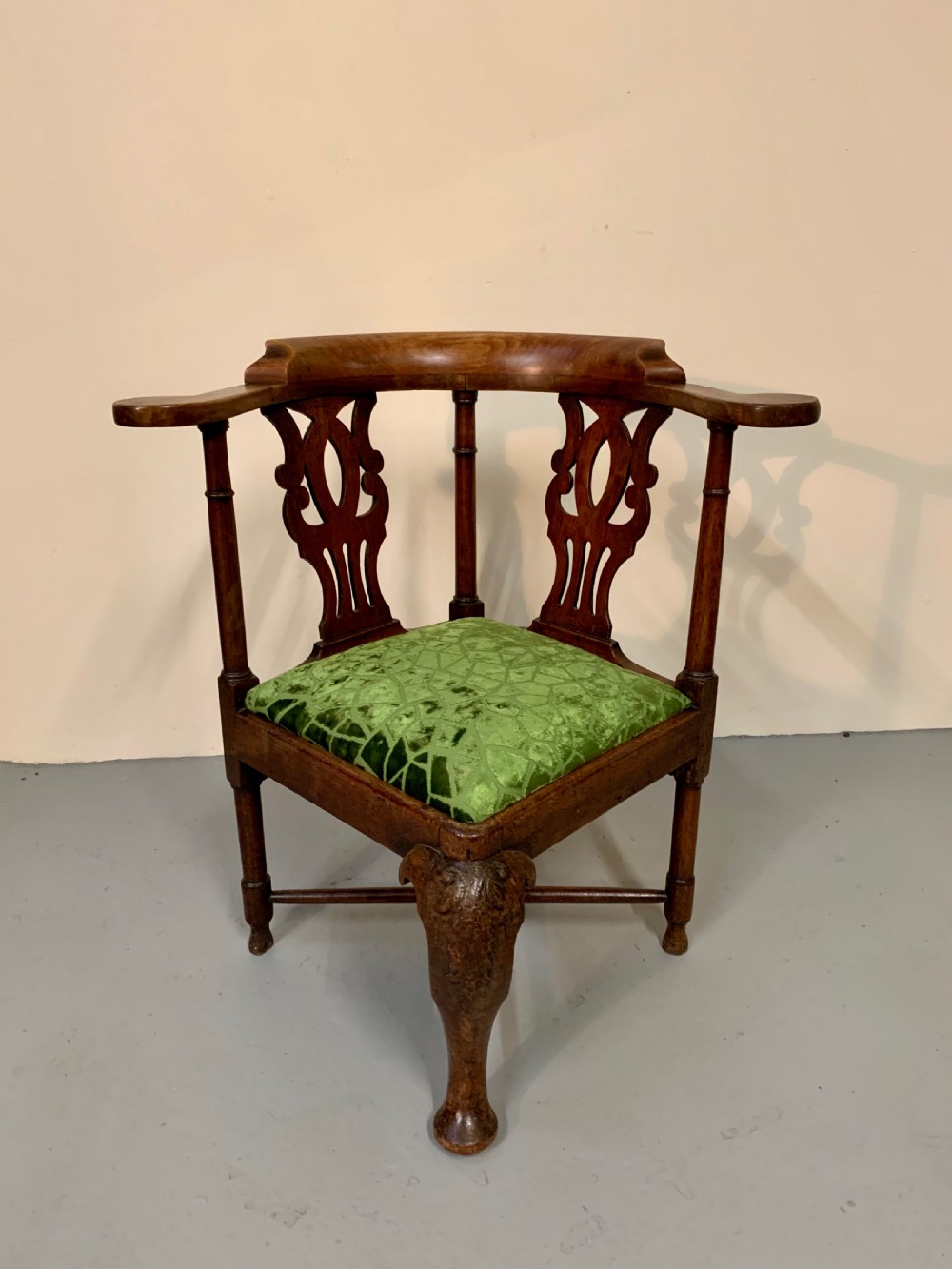 Georgian walnut corner chair  View II