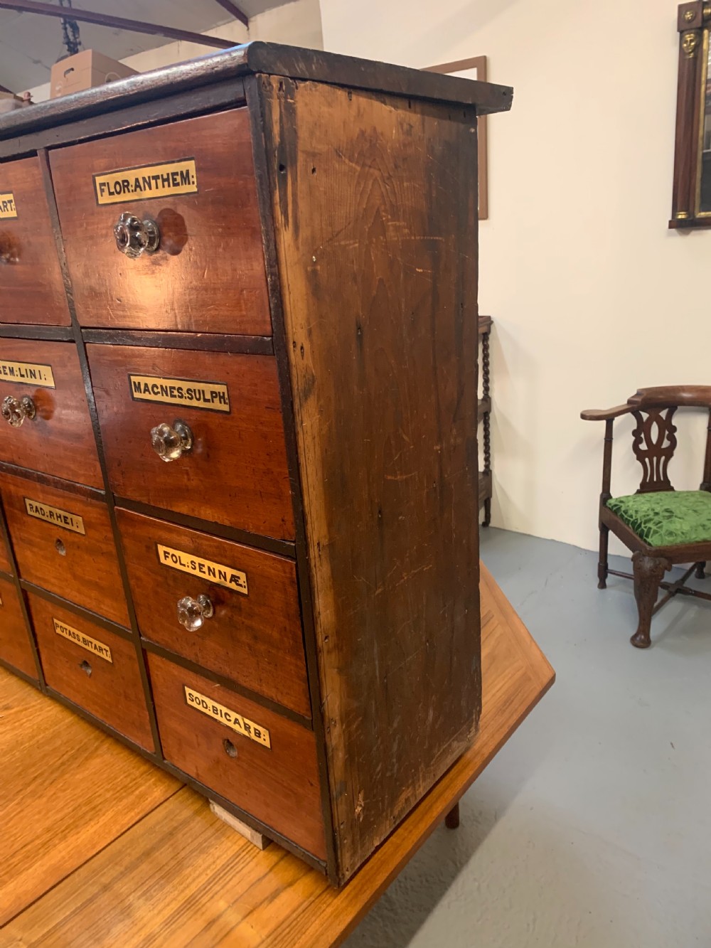 Large bank of chemist drawers  View VIII