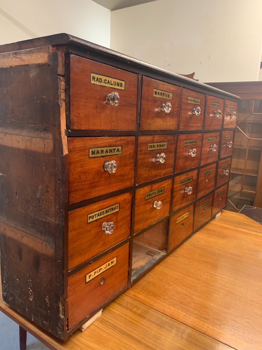 Large bank of chemist drawers  View X