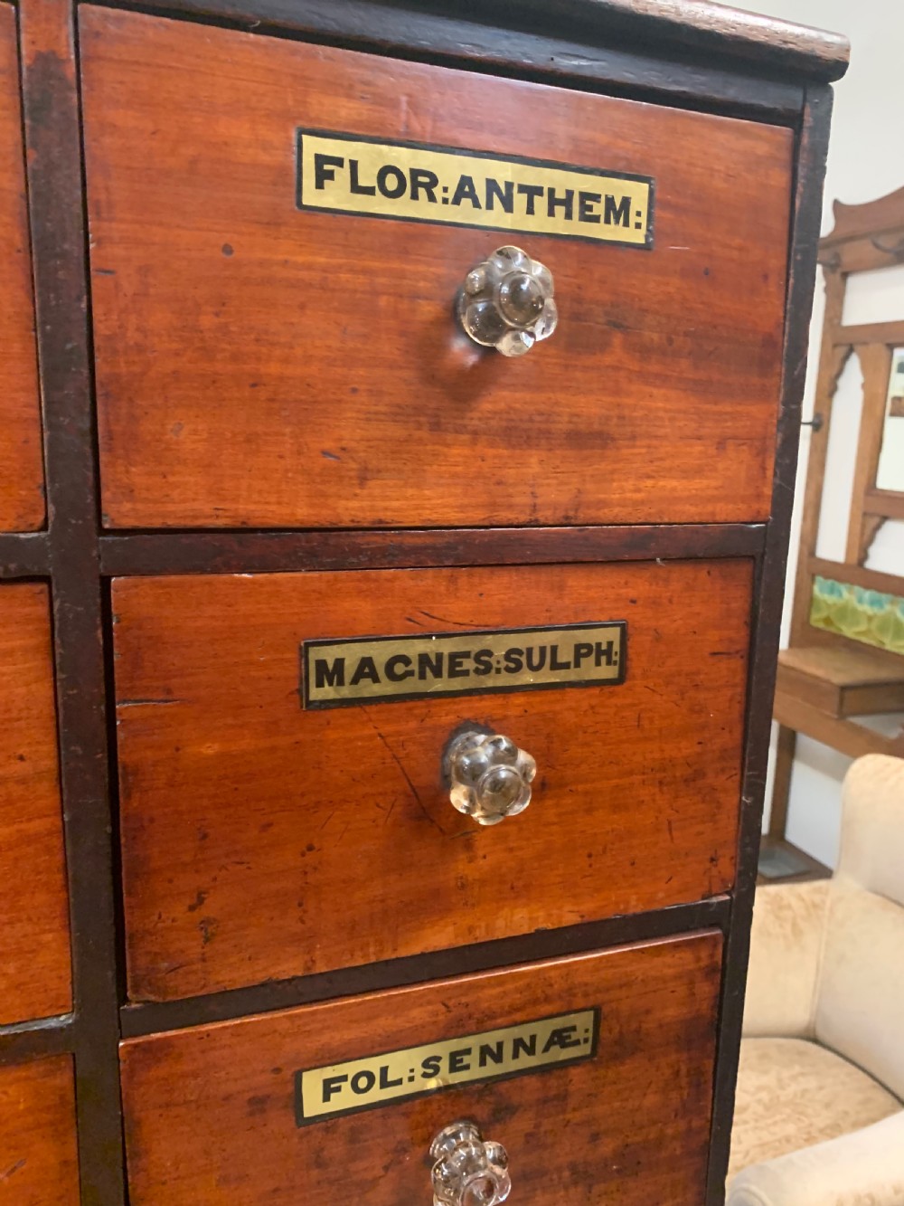Large bank of chemist drawers  View XIV