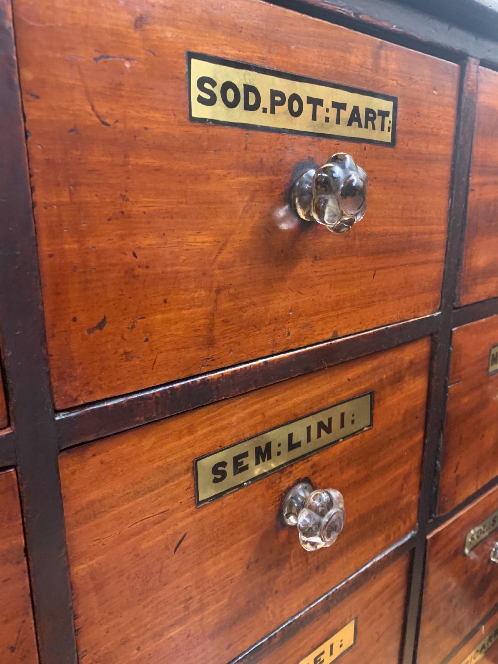 Large bank of chemist drawers  View XVI