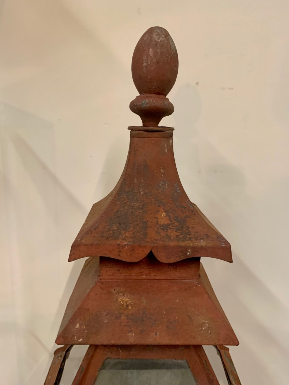 Large pair tole pagoda top lanterns  View X