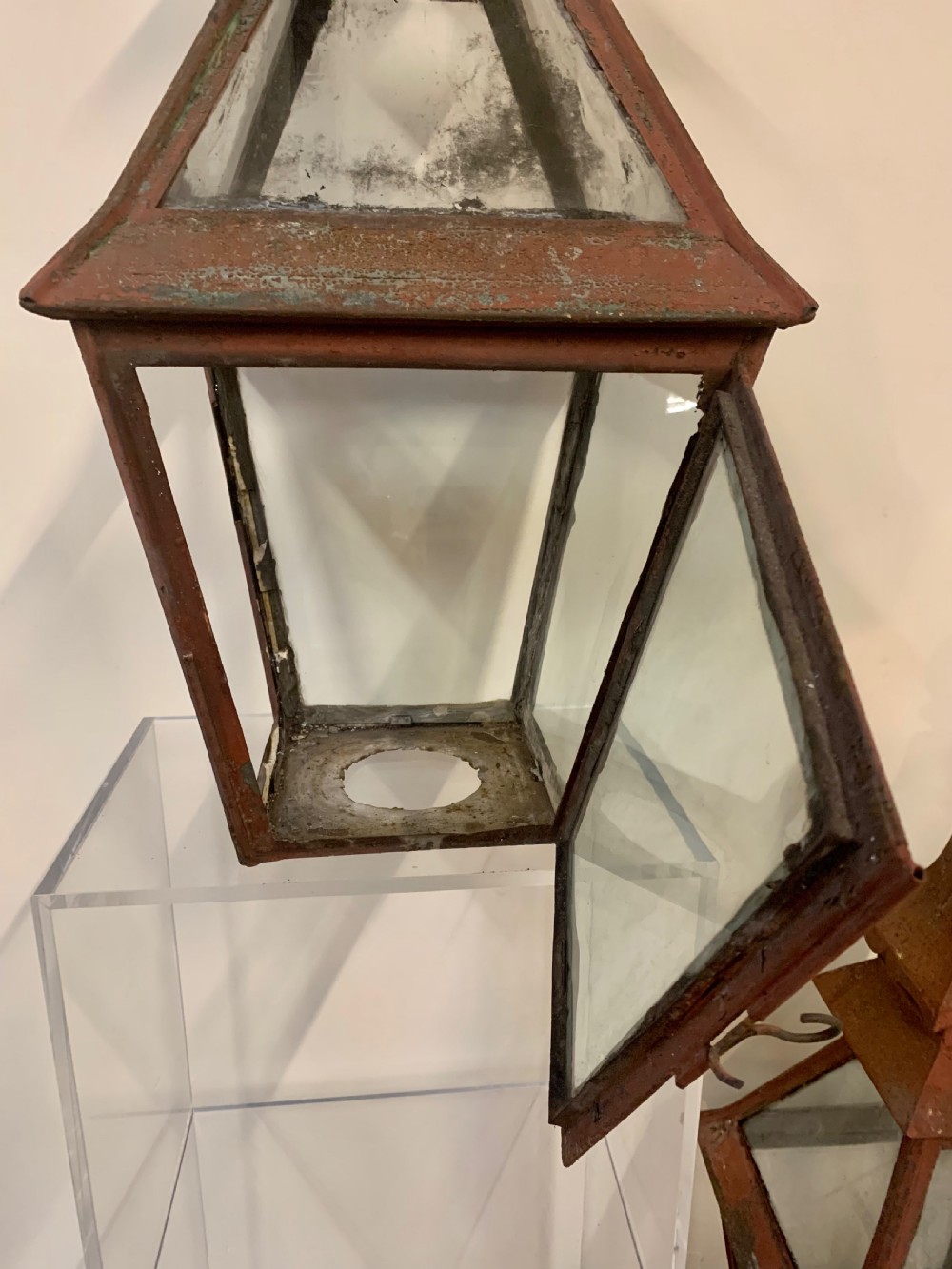 Large pair tole pagoda top lanterns  View XIV