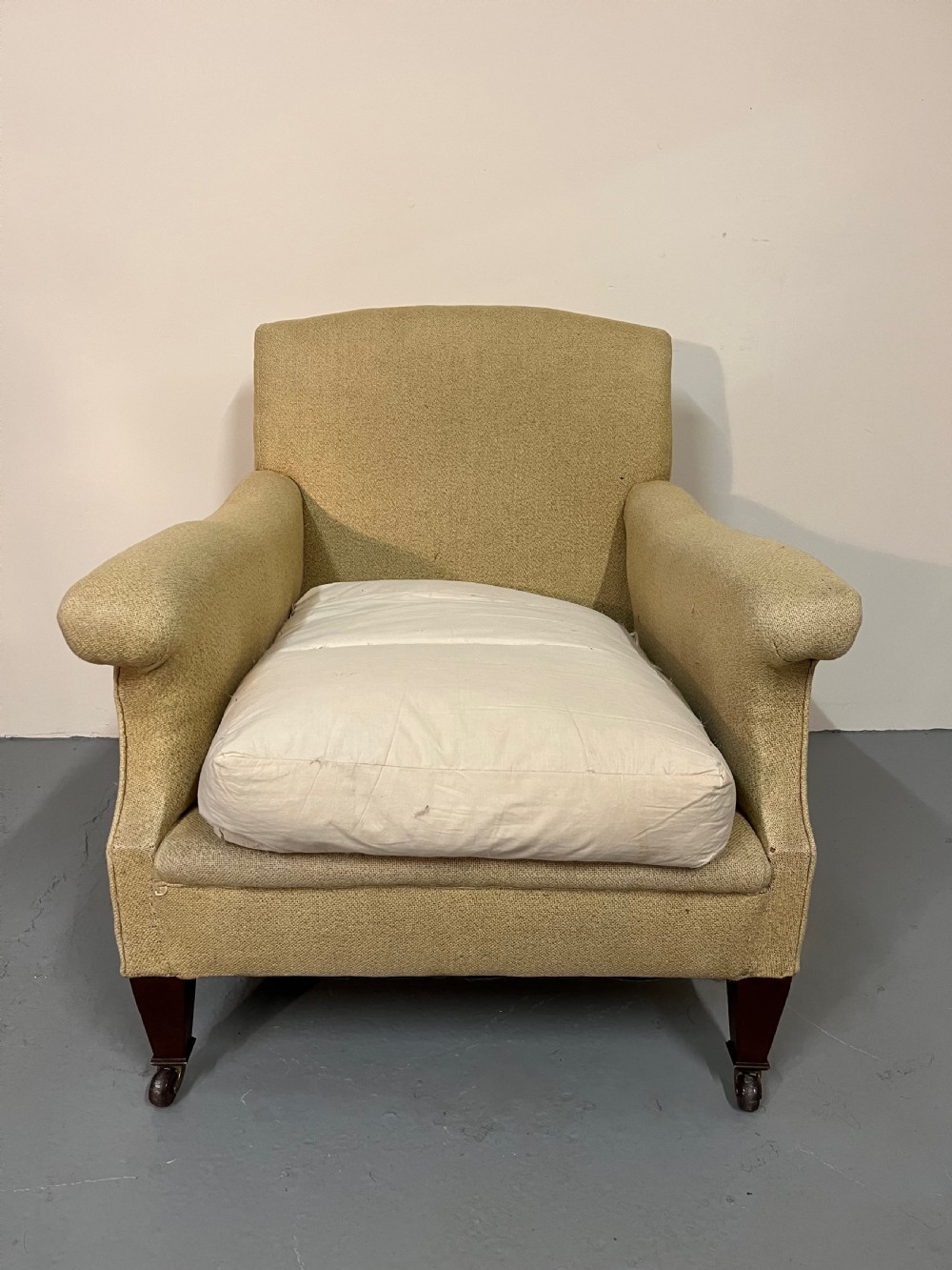 Good shapely upholstered armchair  View V