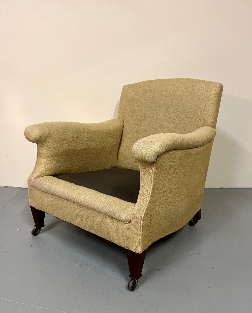 Good shapely upholstered armchair  View X