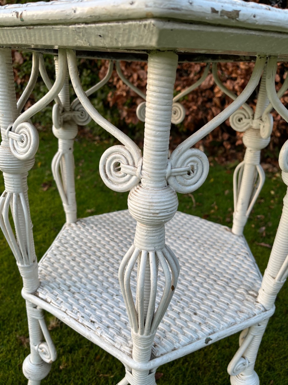Early American wicker occasional table View II
