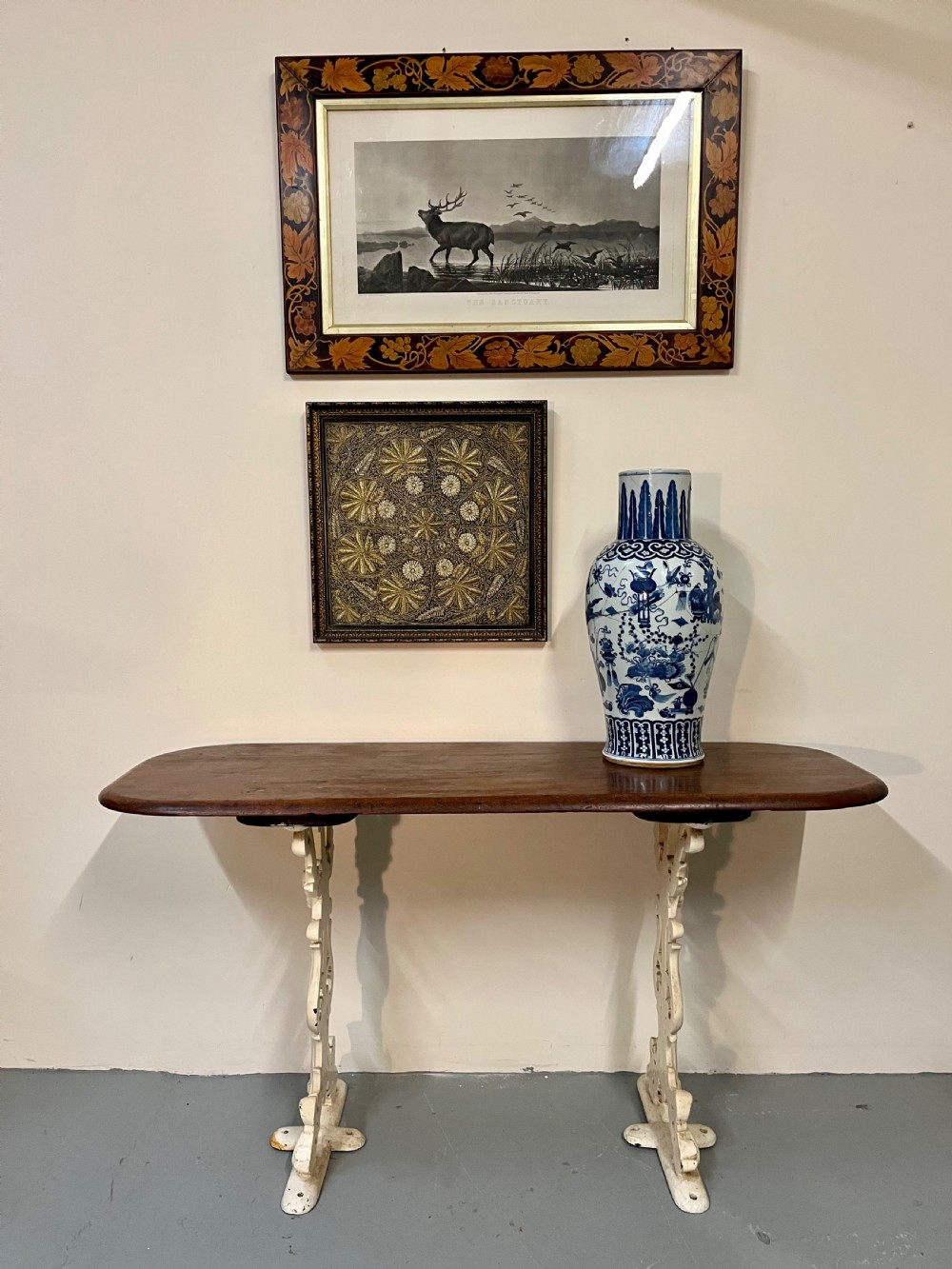 Cast iron and teak table  View VII