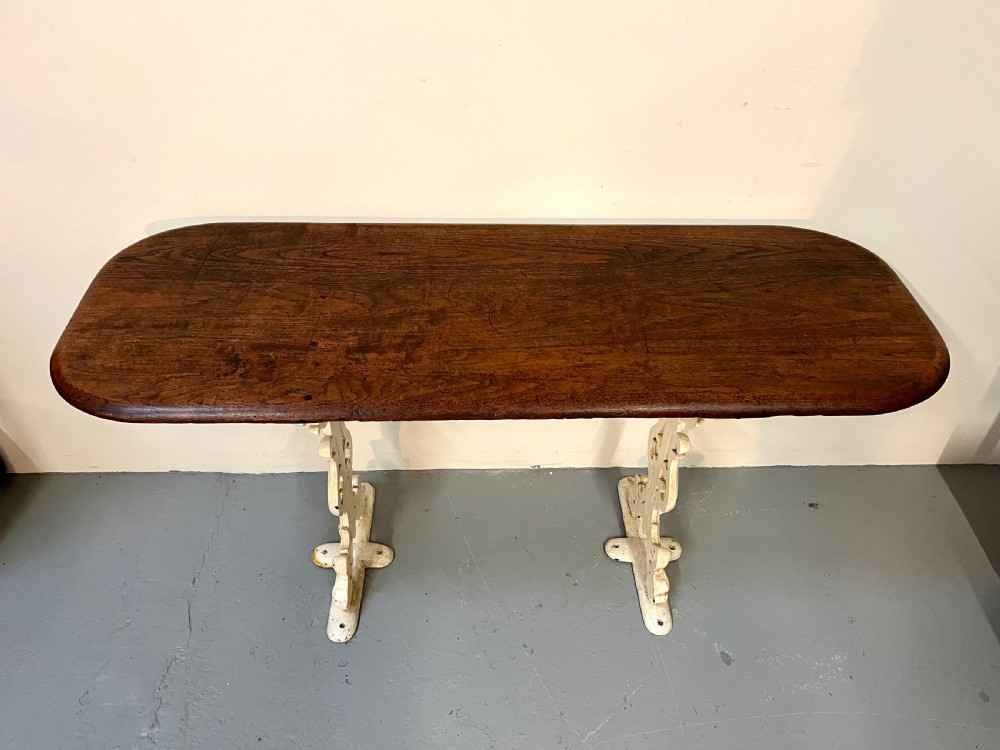 Cast iron and teak table  View XIII