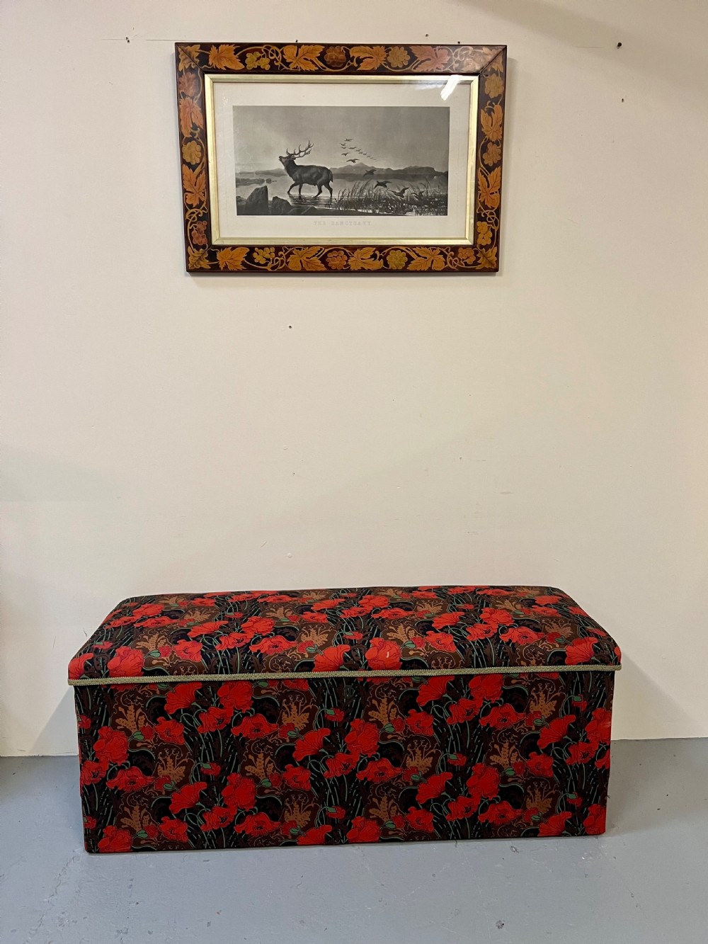 Large upholstered ottoman  View IX