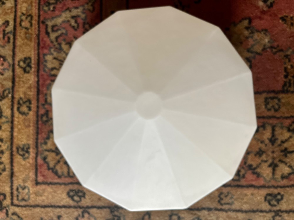 Three large opaline pendant lights  View XV