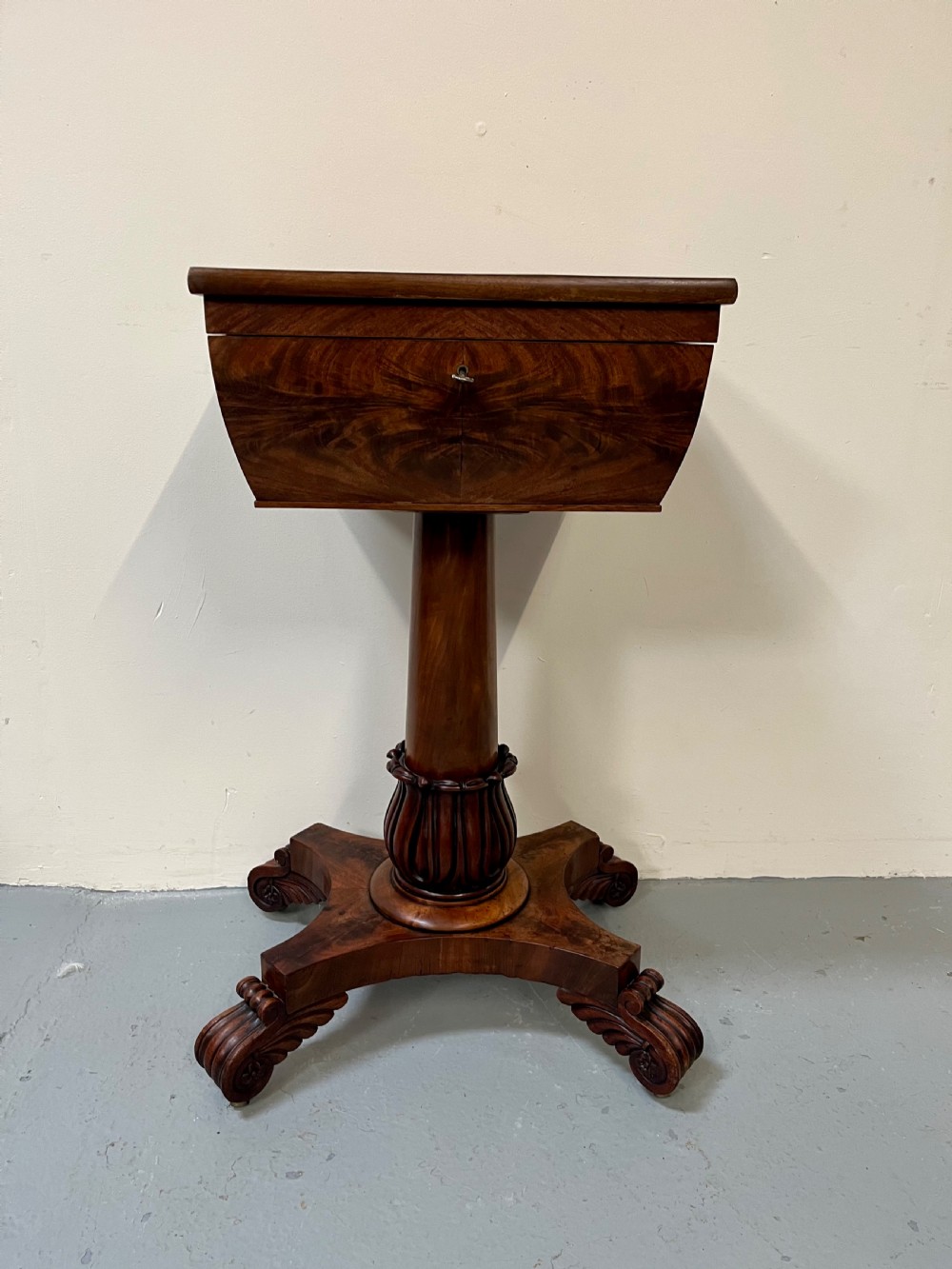 Regency mahogany teapoy View II