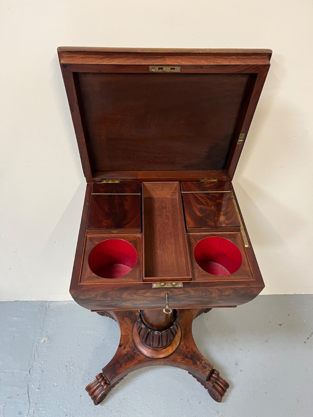 Regency mahogany teapoy View VIII
