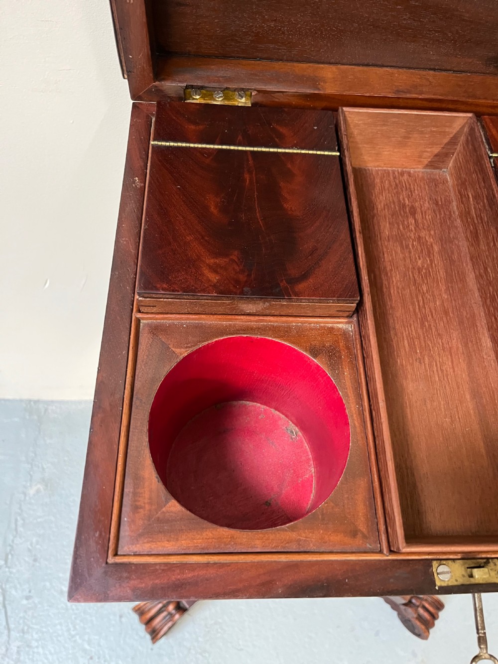 Regency mahogany teapoy View IX