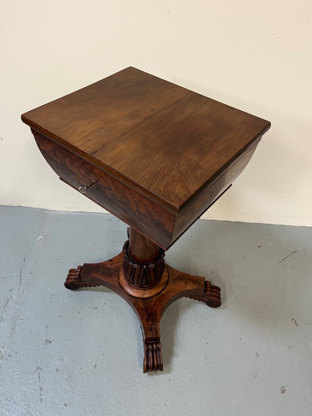Regency mahogany teapoy View XI