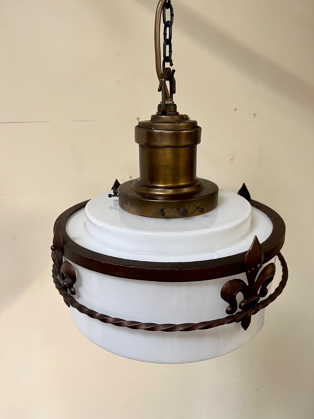 Pair GEC opaline pendant lights  View III
