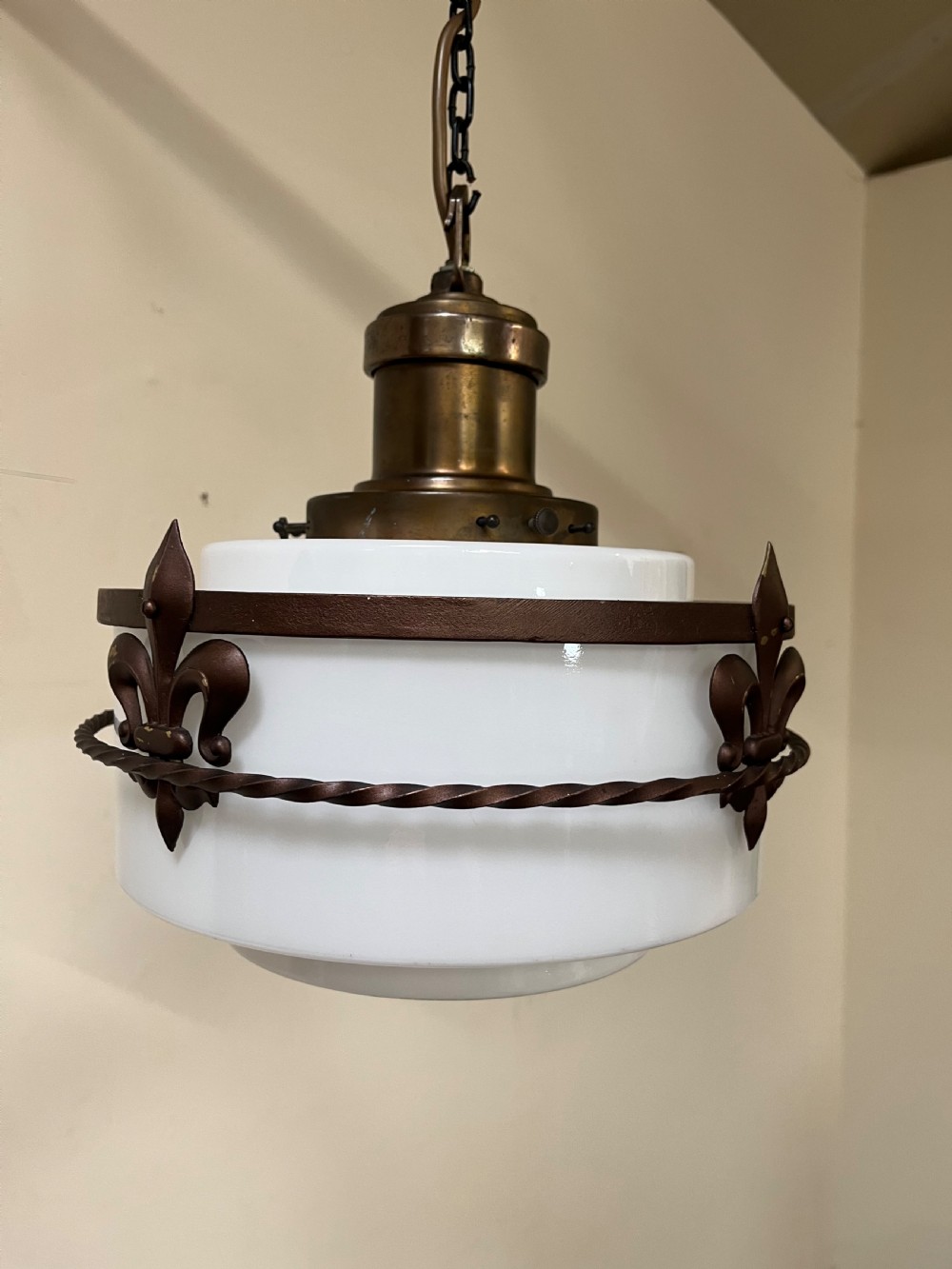 Pair GEC opaline pendant lights  View VIII