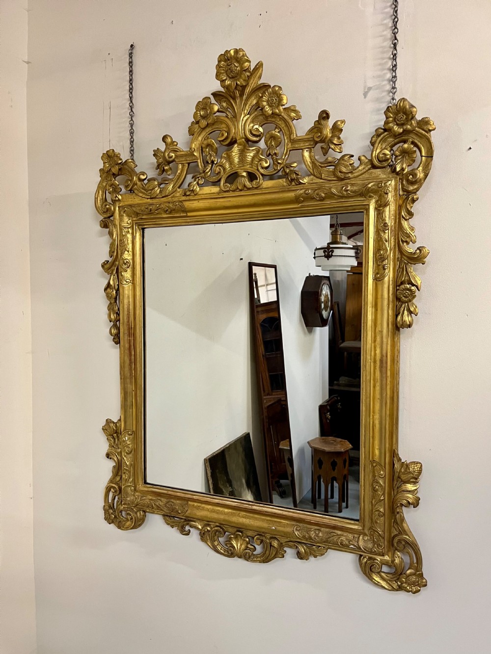 Large gilt wall mirror 