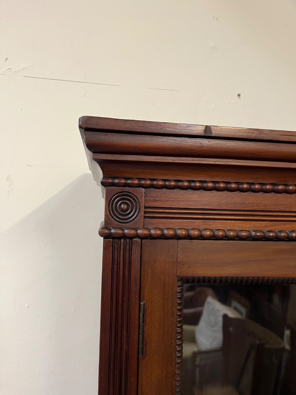 mahogany two part glazed bookcase  View V