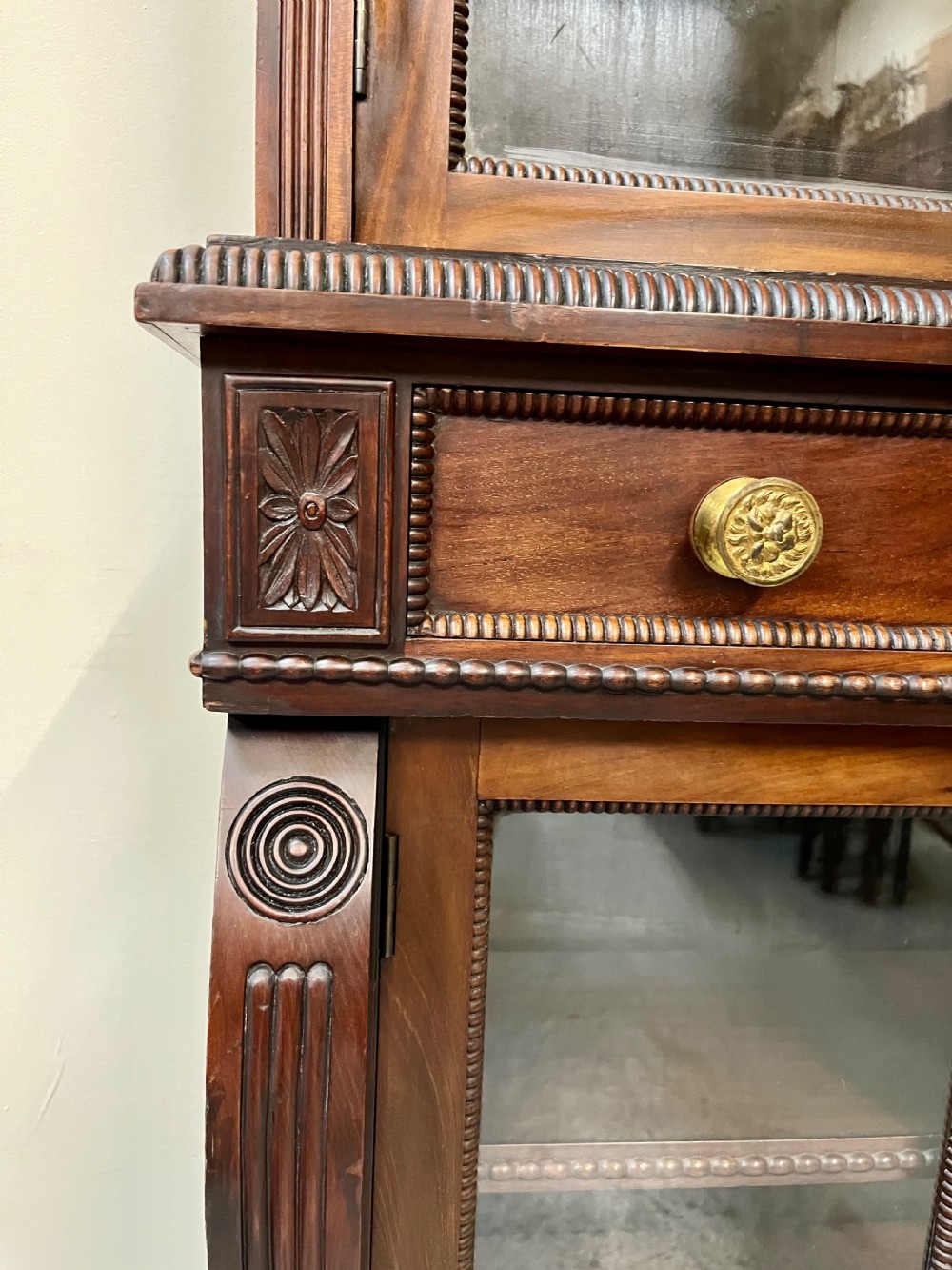 mahogany two part glazed bookcase  View VII