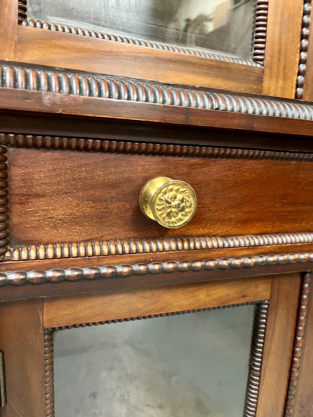 mahogany two part glazed bookcase  View VIII