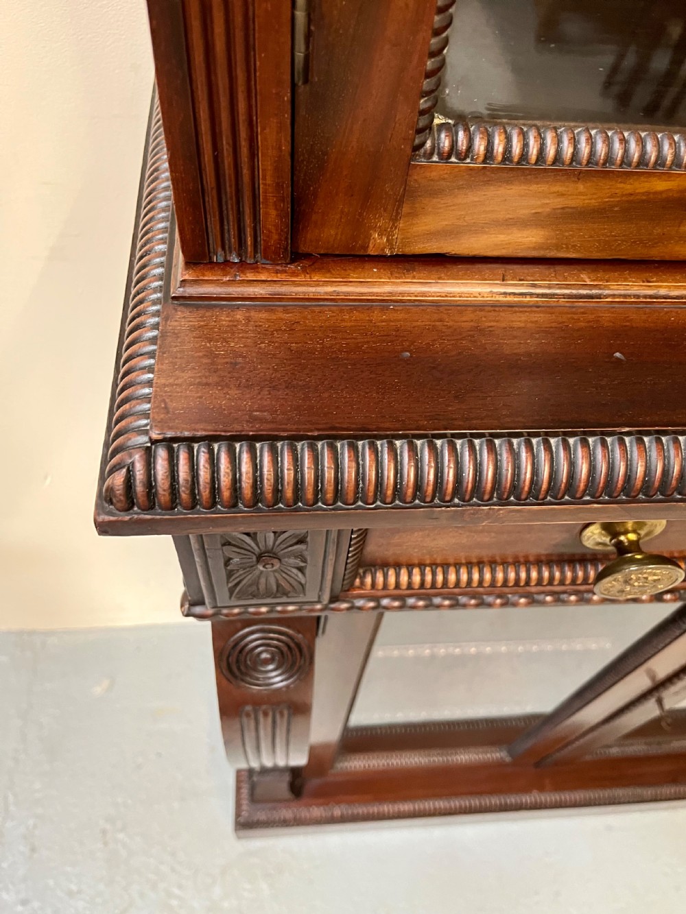 mahogany two part glazed bookcase  View IX
