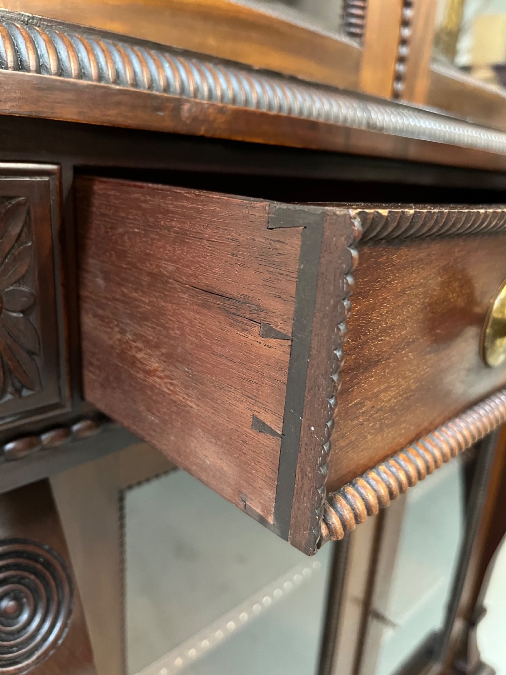 mahogany two part glazed bookcase  View XII