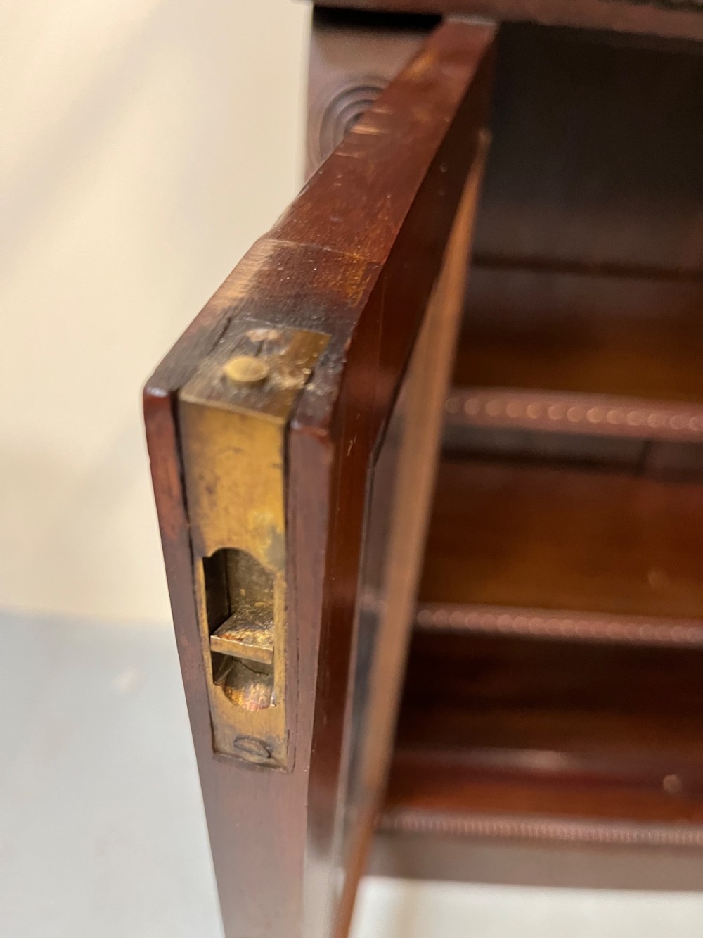 mahogany two part glazed bookcase  View XV