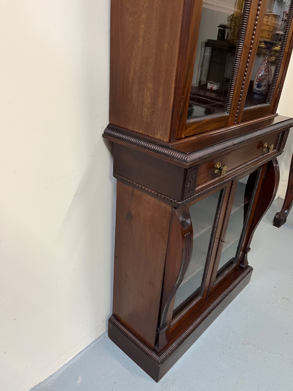 mahogany two part glazed bookcase  View XIX