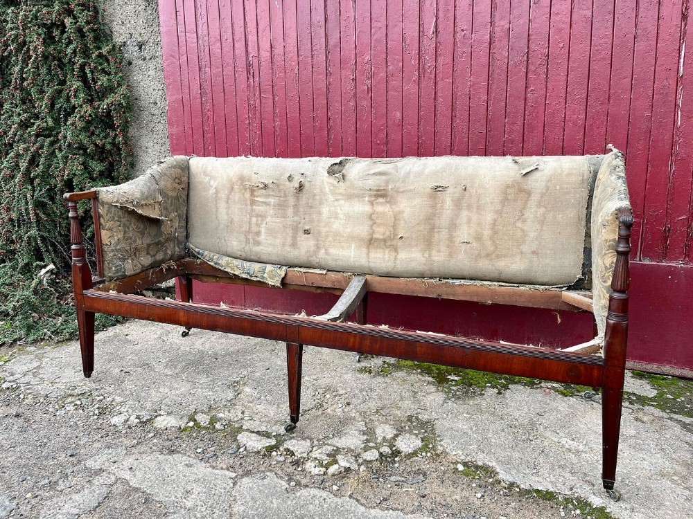 Georgian mahogany six leg sofa 