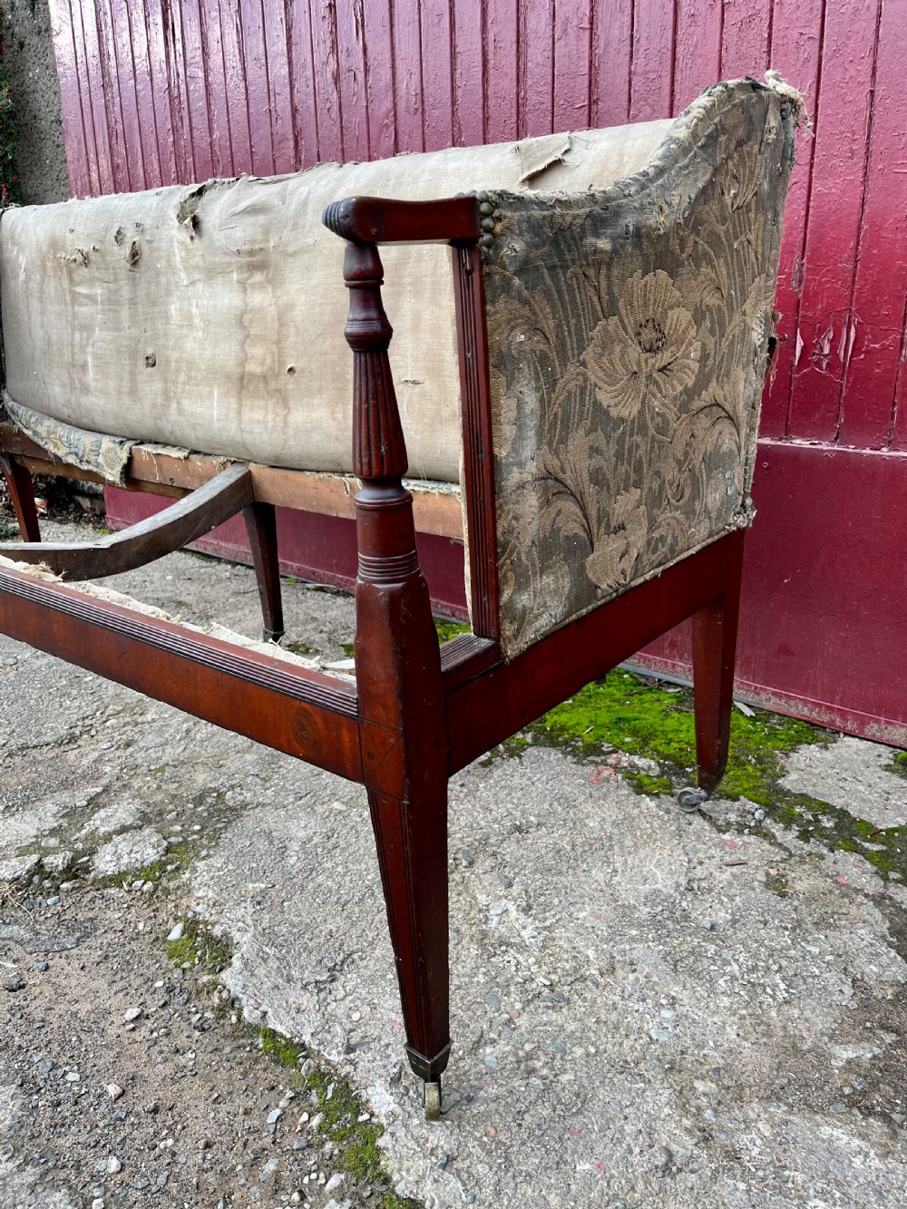 Georgian mahogany six leg sofa  View II