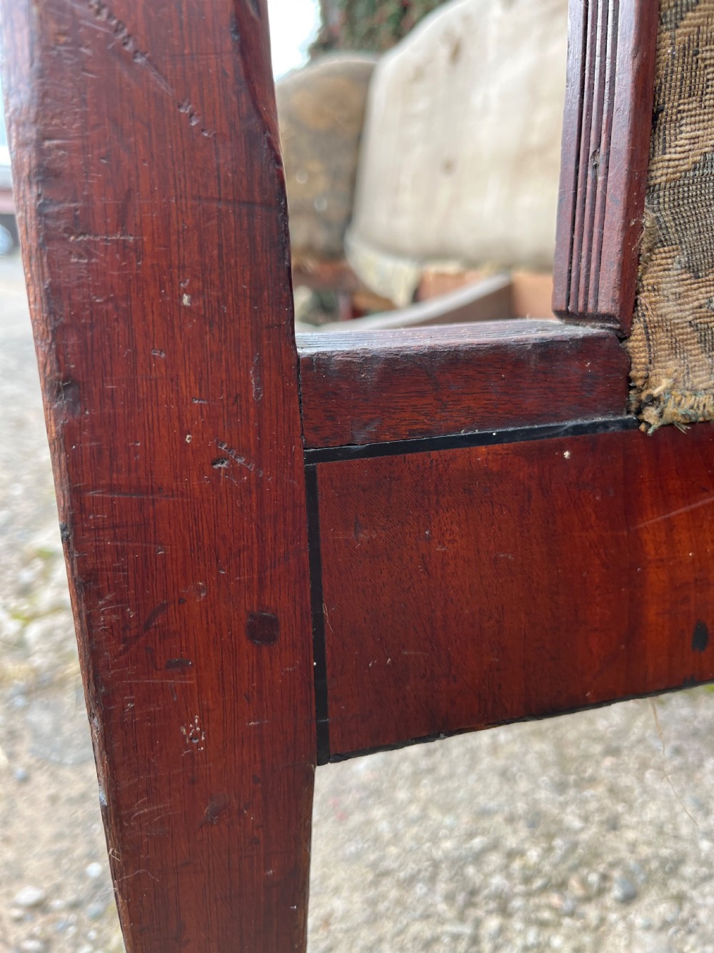 Georgian mahogany six leg sofa  View V