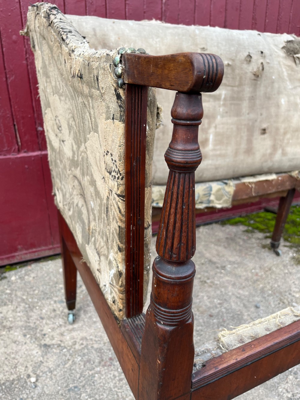 Georgian mahogany six leg sofa  View IX