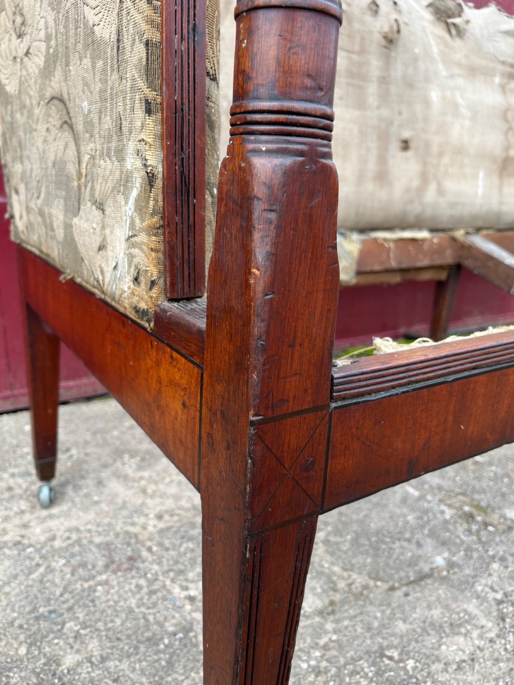Georgian mahogany six leg sofa  View X