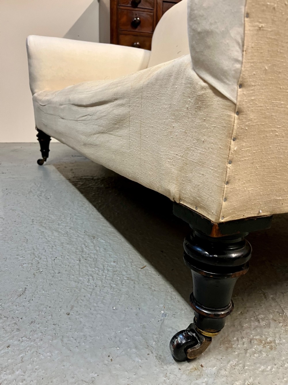 Large ebonised settee  View VIII