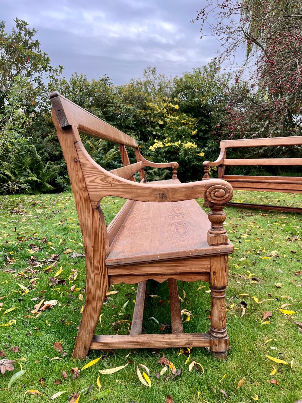 Pair Scottish hall benches  View VI