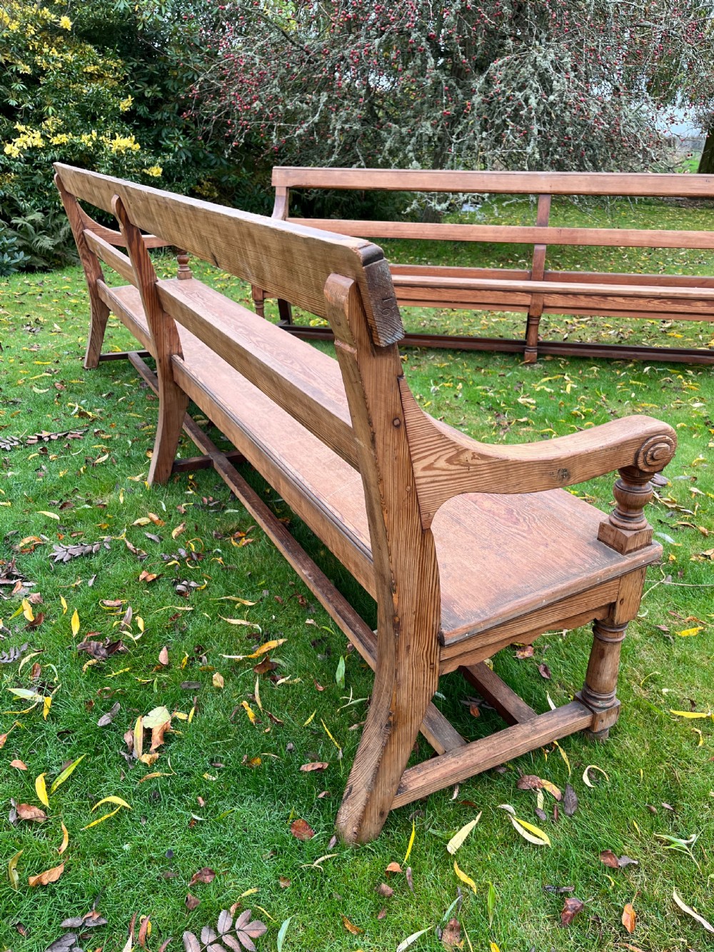 Pair Scottish hall benches  View IX