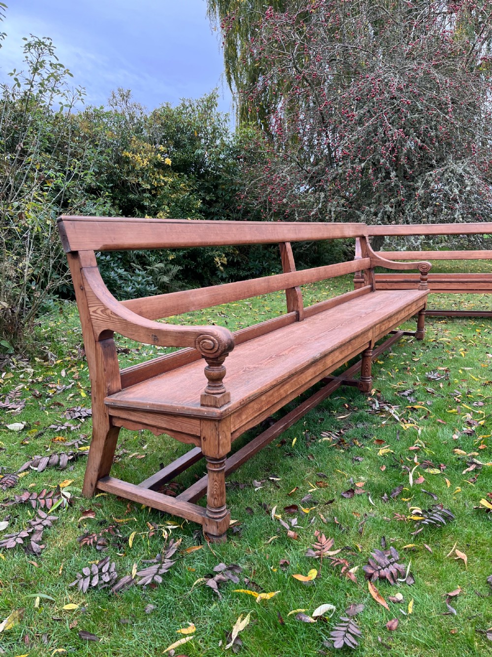 Pair Scottish hall benches  View XVI