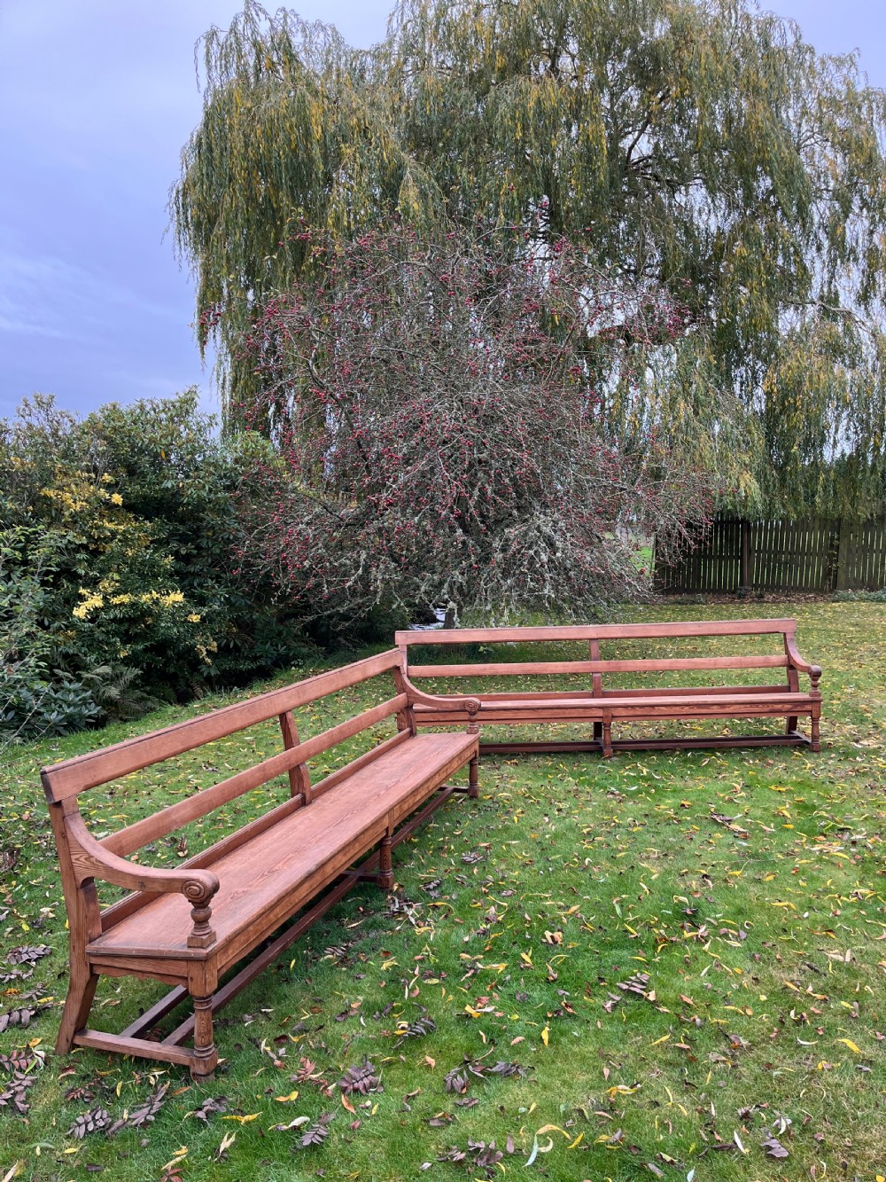 Pair Scottish hall benches  View XVII